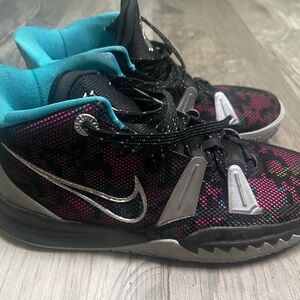 Nike Kids High-Top Sneakers - Black, Pink, and Teal